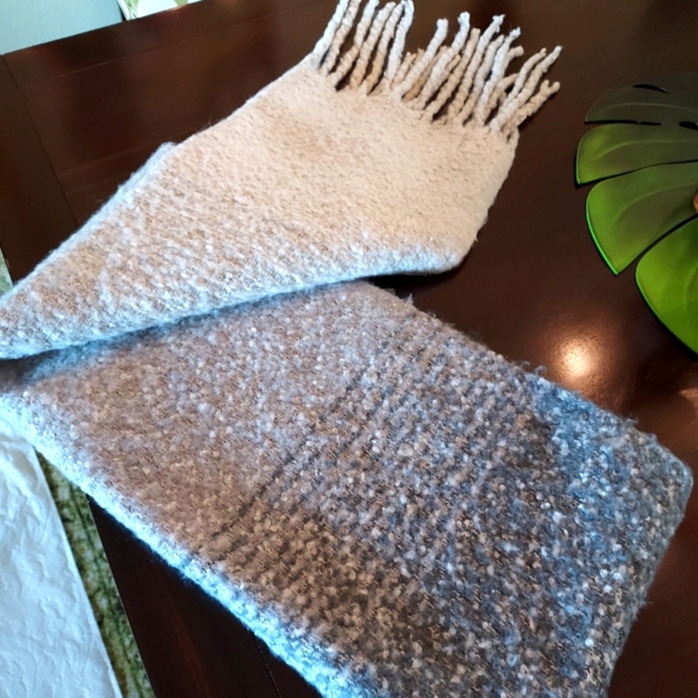 Mer:Sea." Always by the Sea" Gray Ombre Travel Wrap Scarf.